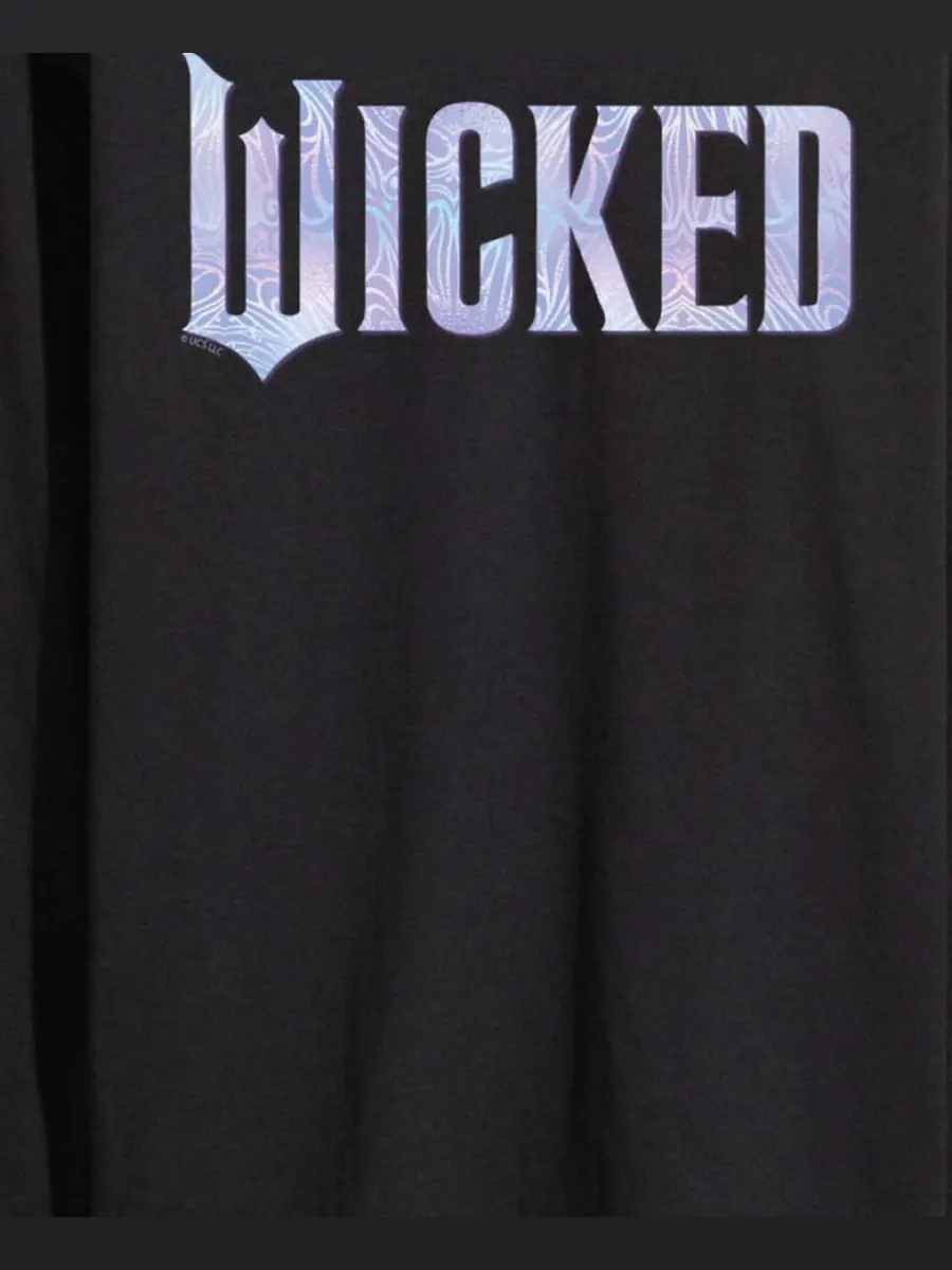 Мужская футболка с длинными рукавами Wicked Part 2 с графическим принтом и блестящим логотипом — изображение 3 из 3, черный