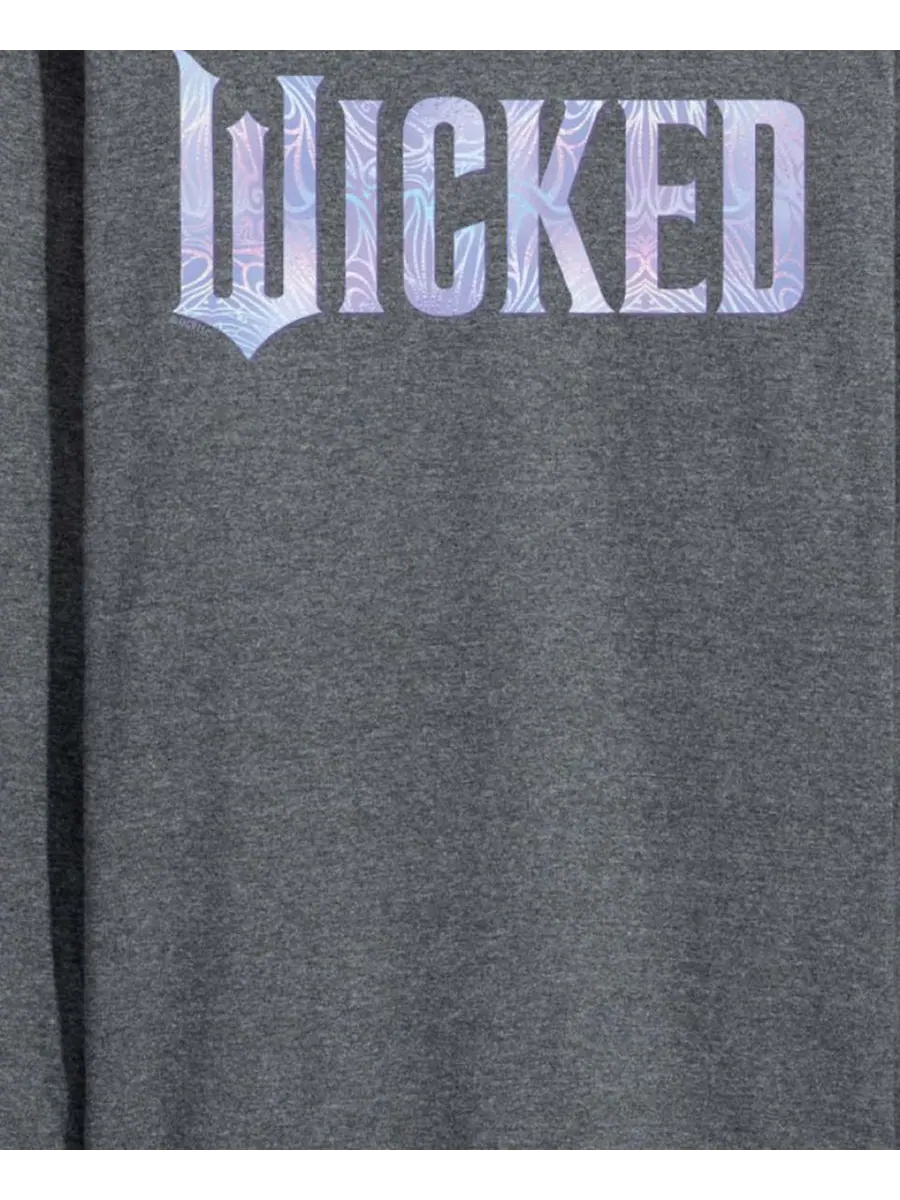 Мужская футболка с длинными рукавами Wicked Part 2 с графическим принтом и блестящим логотипом — изображение 3 из 3, серый