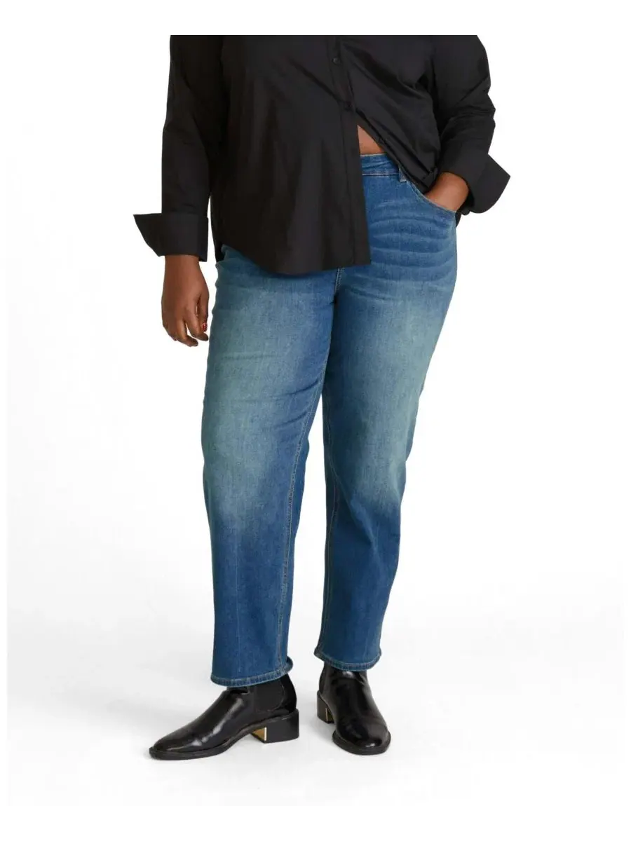 Джинсы прямого кроя с высокой посадкой Seine High Rise Straight Leg Jean 29 Inch Universal Standard — изображение 1 из 3