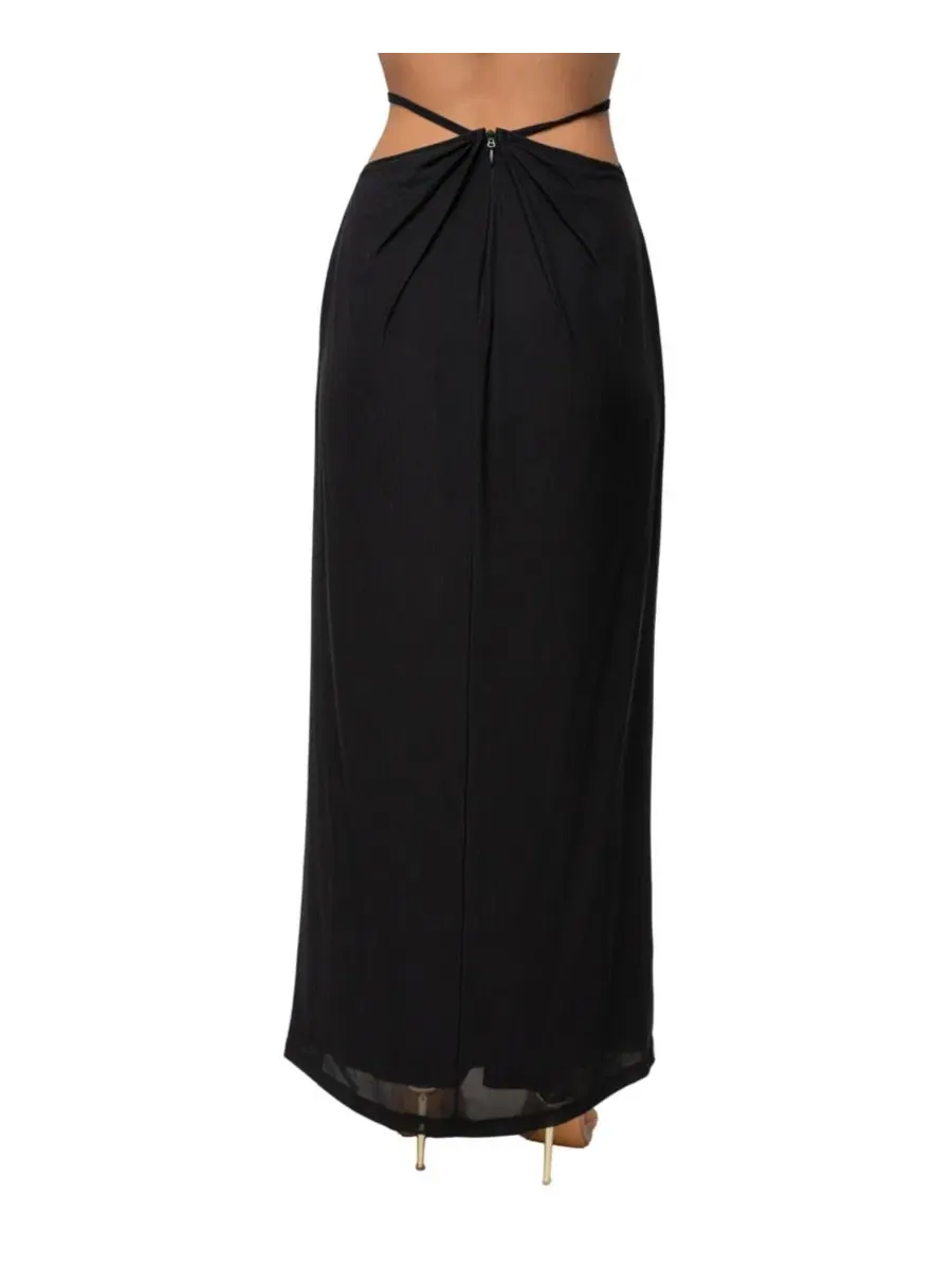 Макси-юбка с драпировкой Hera Draped Maxi Skirt JLUXLABEL — изображение 10 из 11, черный