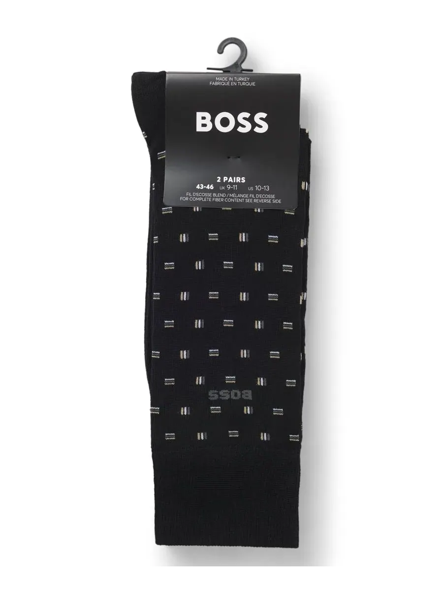 Мужские мини-носки с культовым логотипом, комплект из 2 штук Hugo Boss — изображение 3 из 3, черный