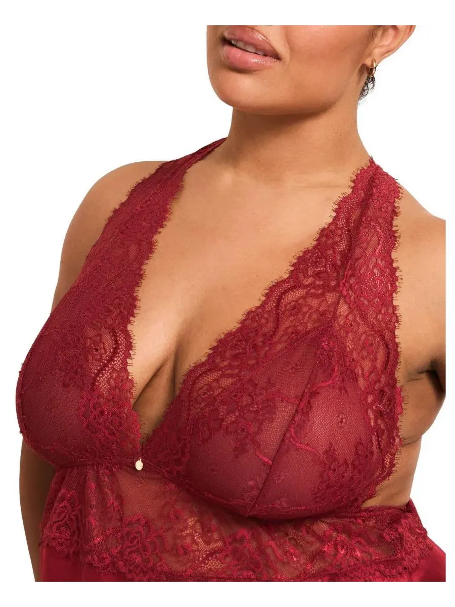 Комбинация Galilea Women's Plus-Size Slip Adore Me — изображение 2 из 5, темный красный