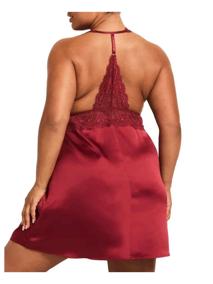 Комбинация Galilea Women's Plus-Size Slip Adore Me — изображение 4 из 5, темный красный