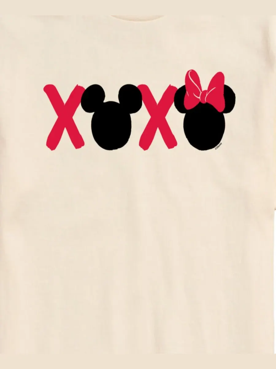 Мужская футболка с коротким рукавом и принтом Disney Mickey Minnie Heads Xoxo AIRWAVES — изображение 3 из 3, бежевый