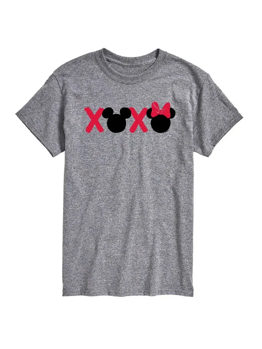 Мужская футболка с коротким рукавом и принтом Disney Mickey Minnie Heads Xoxo AIRWAVES — изображение 1 из 3, приглушенный