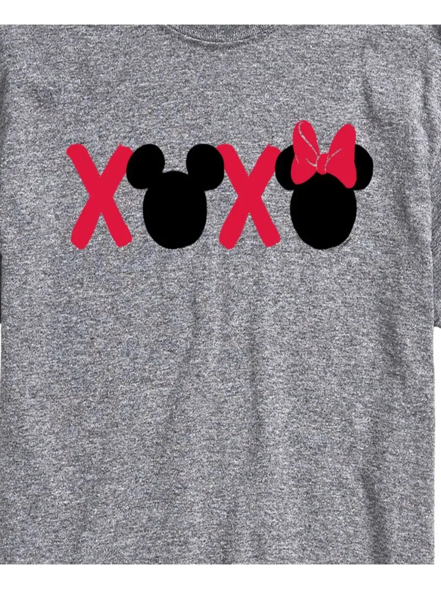 Мужская футболка с коротким рукавом и принтом Disney Mickey Minnie Heads Xoxo AIRWAVES — изображение 3 из 3, приглушенный