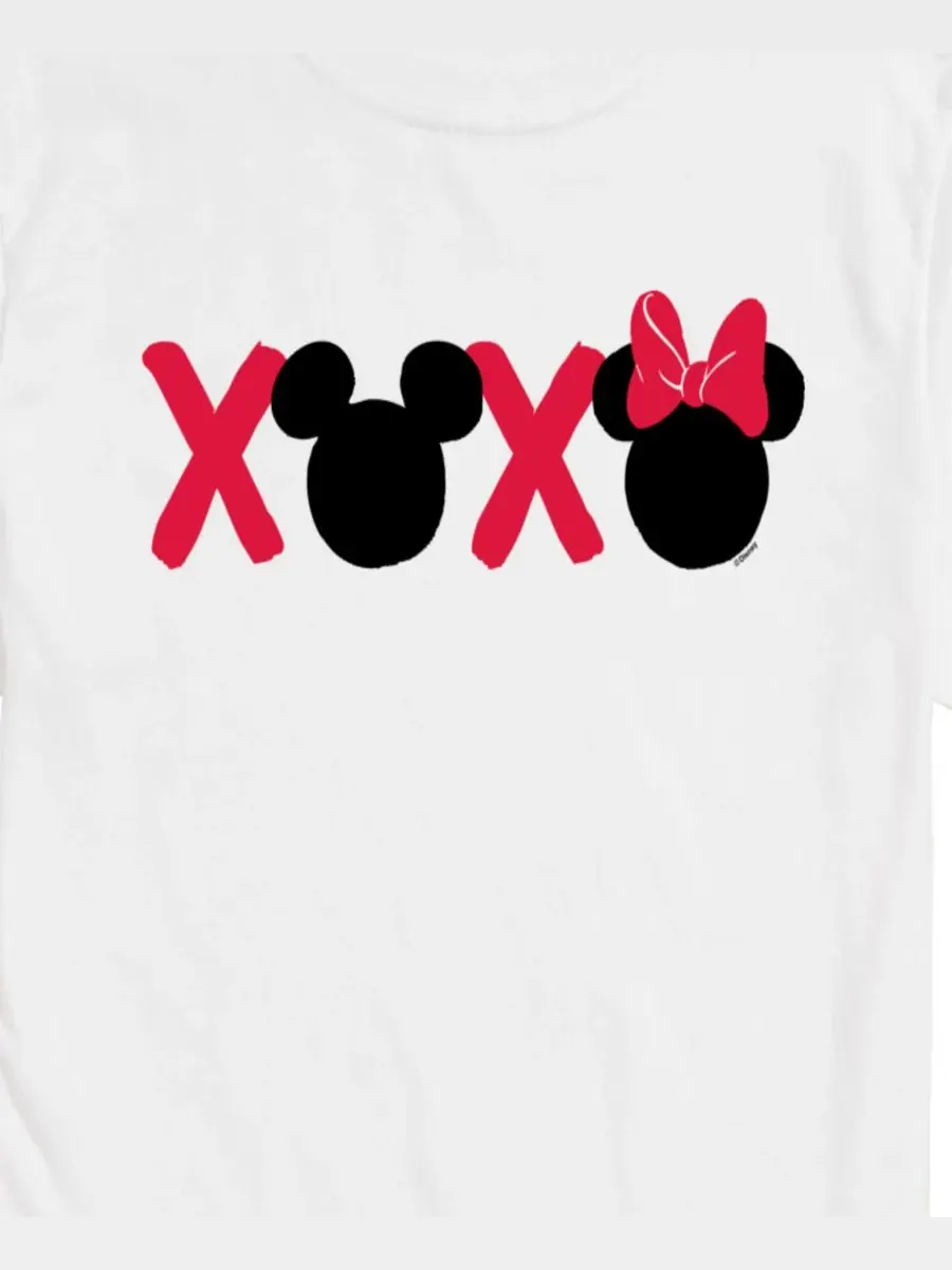 Мужская футболка с коротким рукавом и принтом Disney Mickey Minnie Heads Xoxo AIRWAVES — изображение 3 из 3, белый