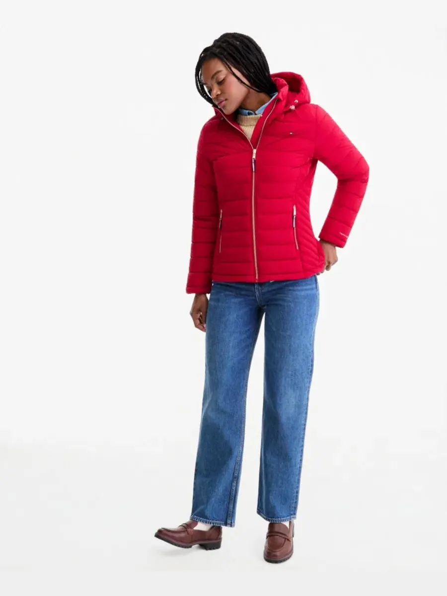 Женское пальто-пуховик с капюшоном, модель Hooded Packable Puffer Coat Tommy Hilfiger