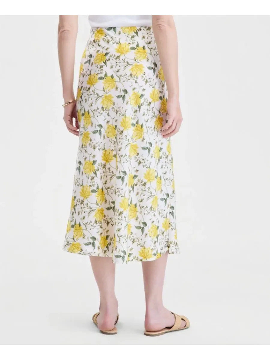 Женская юбка-слип с принтом, модель Printed Midi Slip Skirt On 34th — изображение 2 из 6, желтый