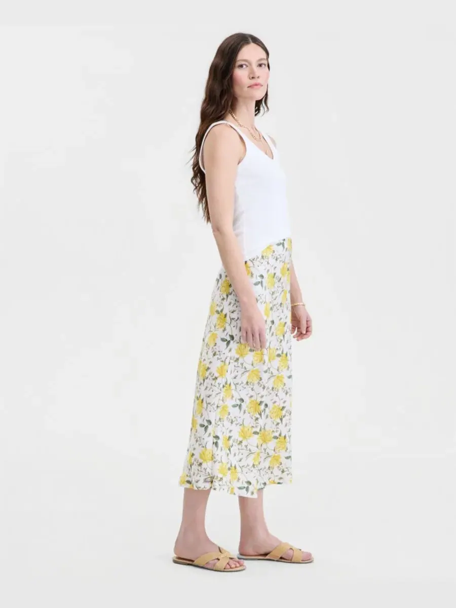 Женская юбка-слип с принтом, модель Printed Midi Slip Skirt On 34th — изображение 3 из 6, желтый