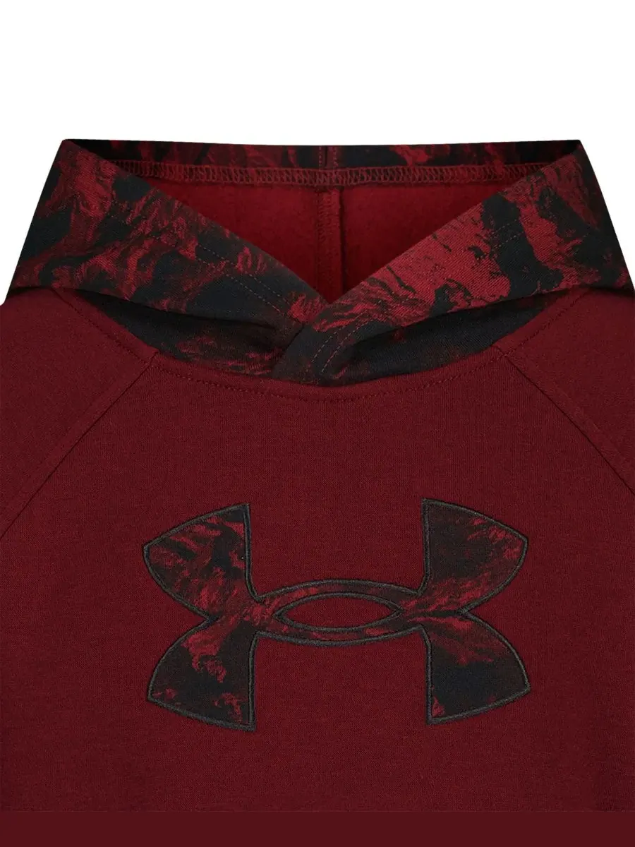 Худи из хлопкового флиса с логотипом, модель Logo Fleece Under Armour — изображение 4 из 5, красный