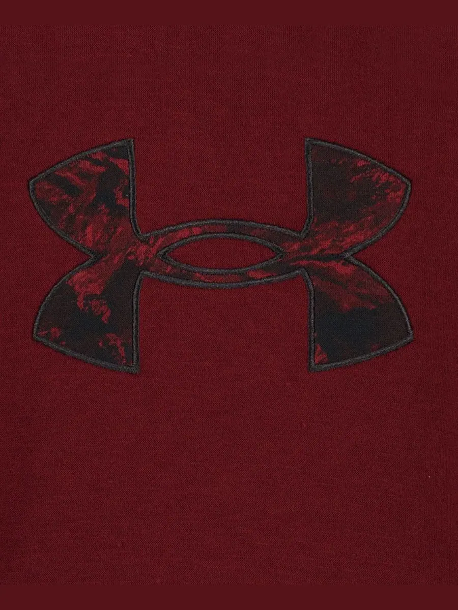 Худи из хлопкового флиса с логотипом, модель Logo Fleece Under Armour — изображение 5 из 5, красный