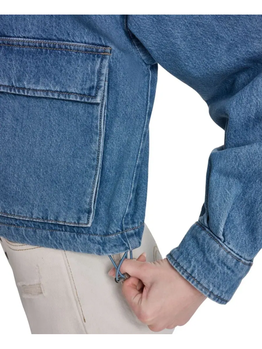 Женская укороченная куртка из армейской одежды Levi's — изображение 5 из 6, джинсовый синий