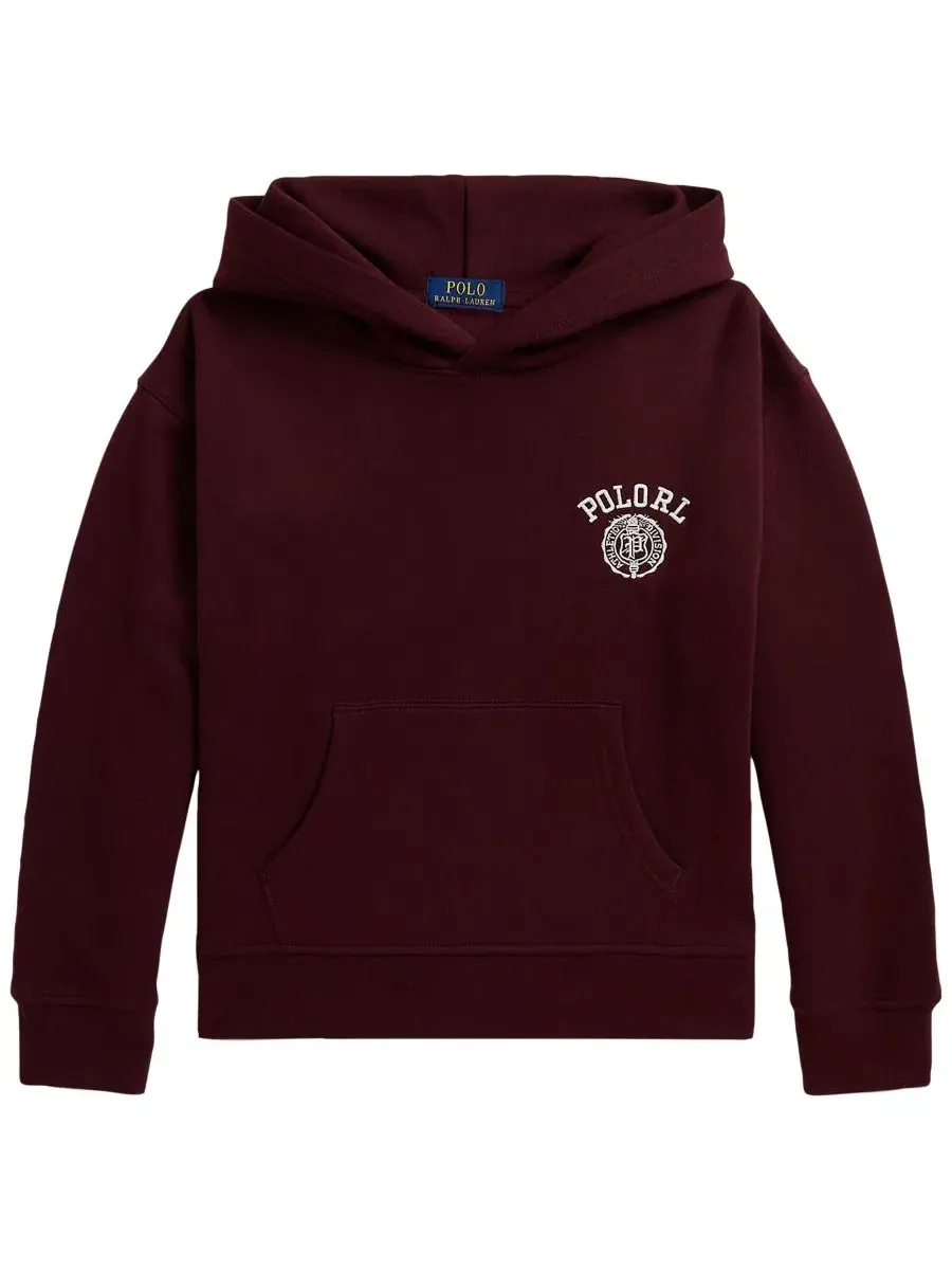 Худи из футера с вышивкой Polo RL Big Fit Logo Fleece Polo Ralph Lauren, Rich Ruby — изображение 2 из 5