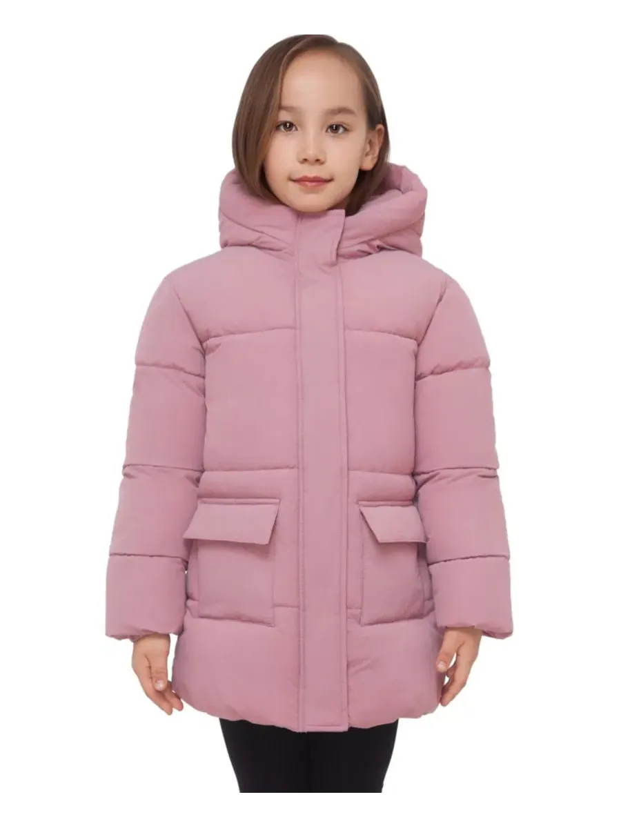 Детский пуховик с капюшоном Madison Longline Rokka&Rolla — изображение 1 из 11, розовый розовый