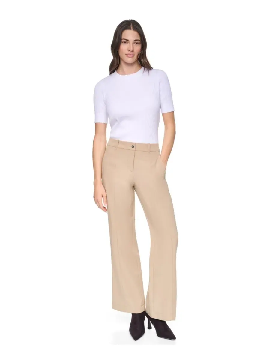 Брюки-клеш с защипами DKNY — изображение 2 из 7, бежевый