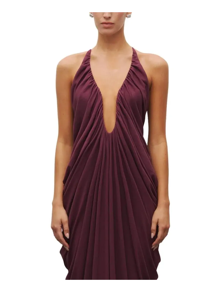 Платье-макси с запахом The Draped Halter Gown Heiress Beverly Hills — изображение 4 из 4, красный