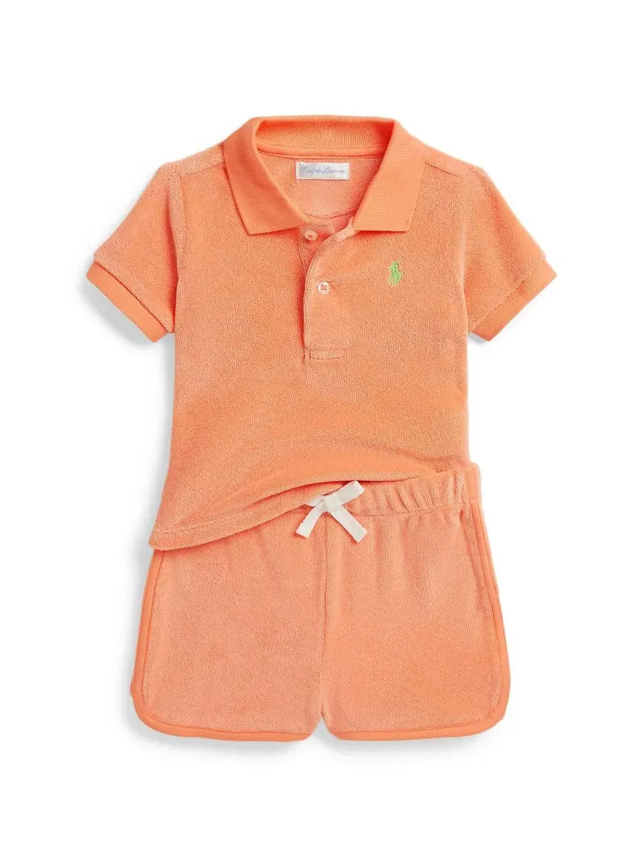 Комплект из поло и шорт для малышей Terry Polo Shirt and Shorts Polo Ralph Lauren