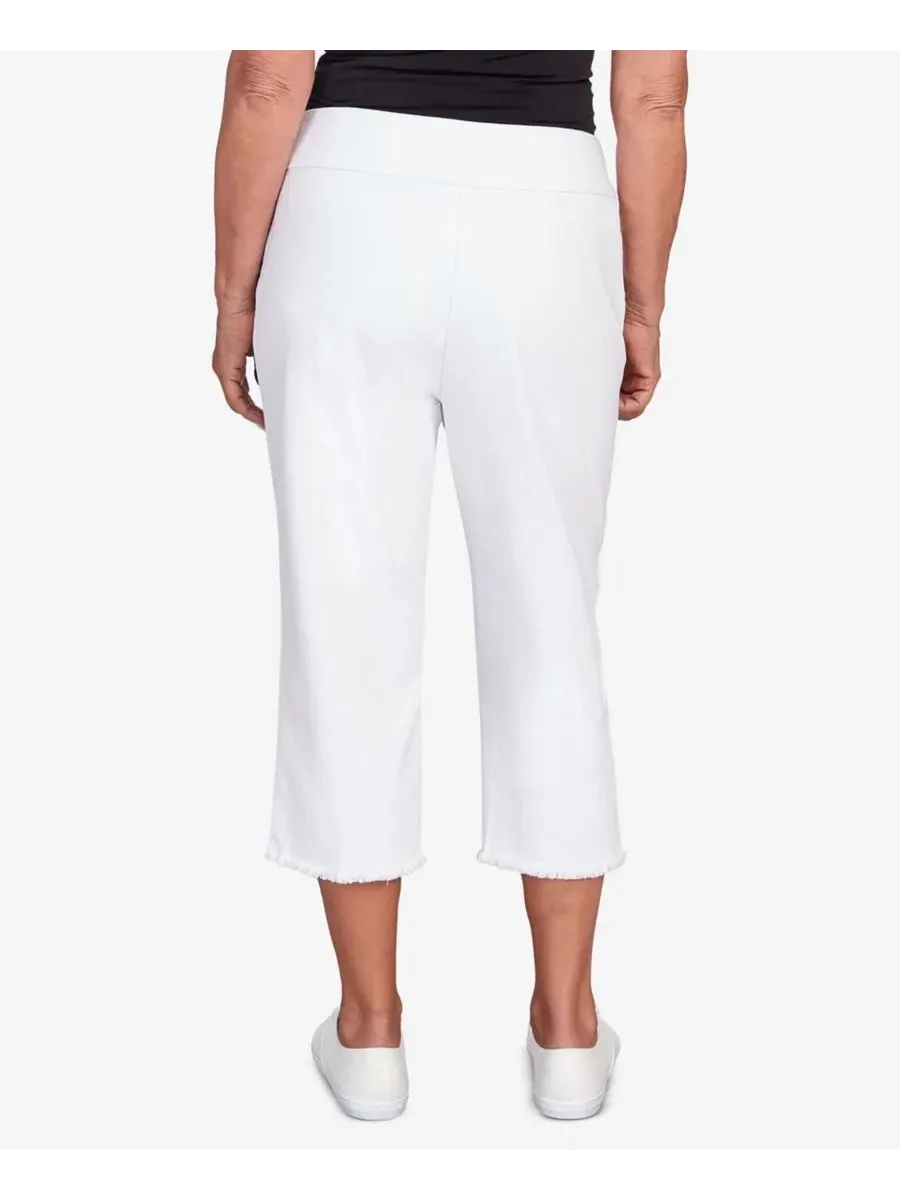 Капри с бахромой Classic Super Stretch Denim Alfred Dunner — изображение 2 из 5, белый