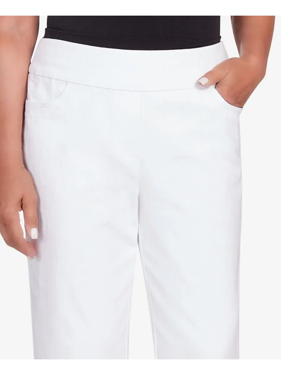 Капри с бахромой Classic Super Stretch Denim Alfred Dunner — изображение 4 из 5, белый