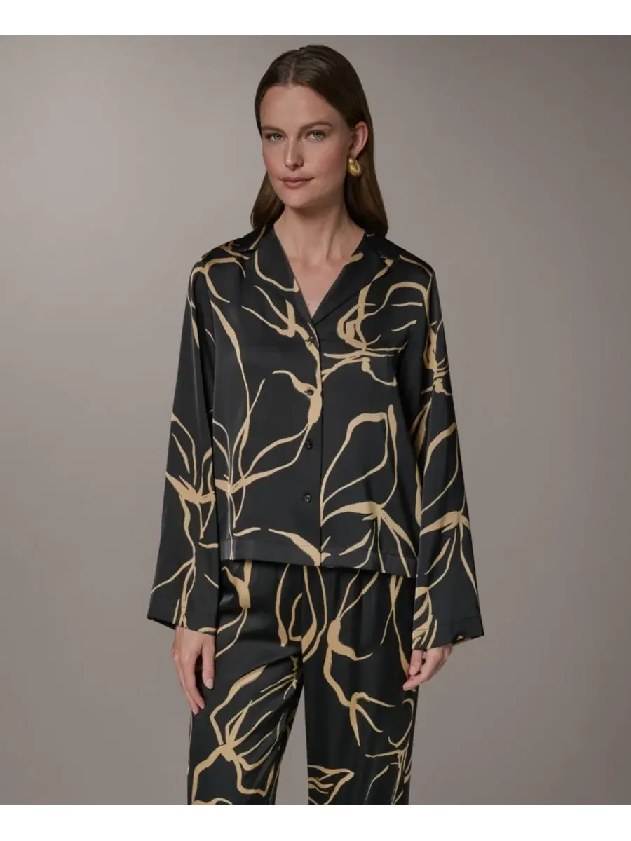 Блузка с воротником и длинным рукавом Donna Karan New York