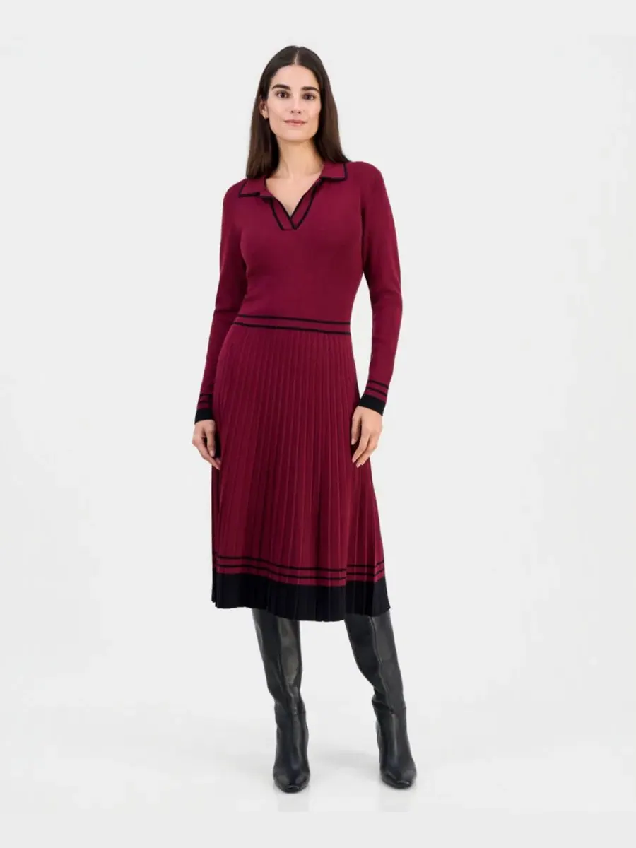 Платье-миди с поло-воротником Color-Blocked T Tahari — изображение 1 из 5