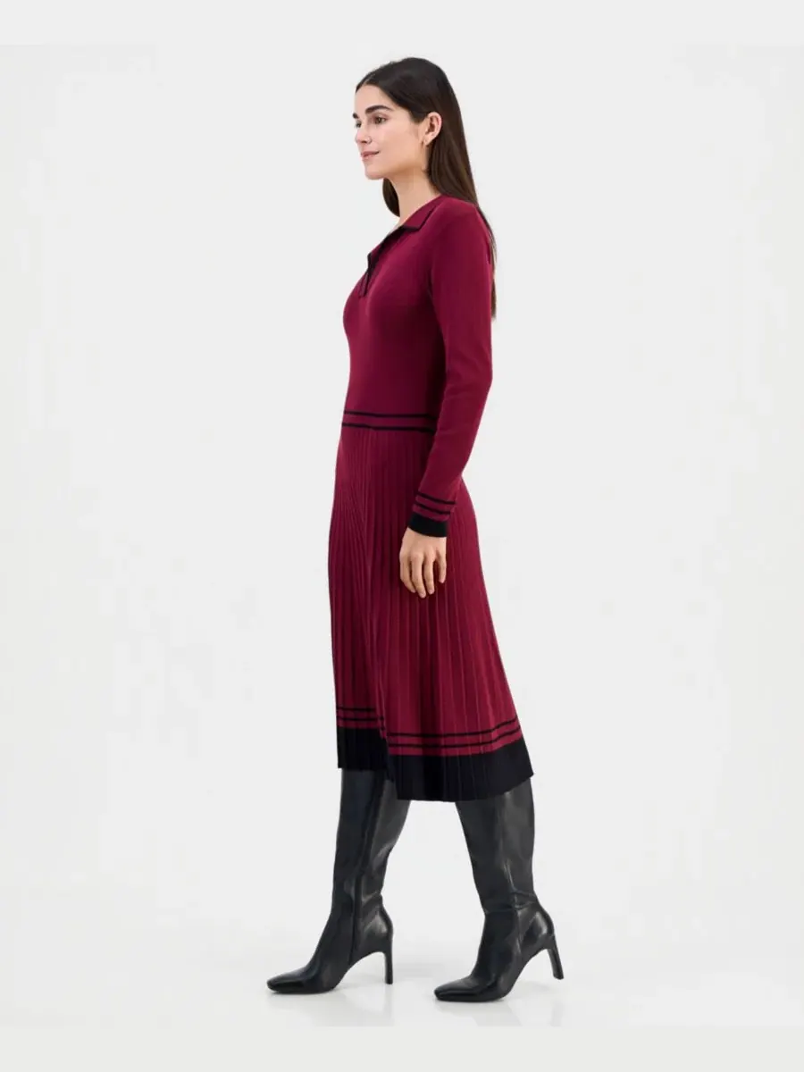 Платье-миди с поло-воротником Color-Blocked T Tahari — изображение 2 из 5