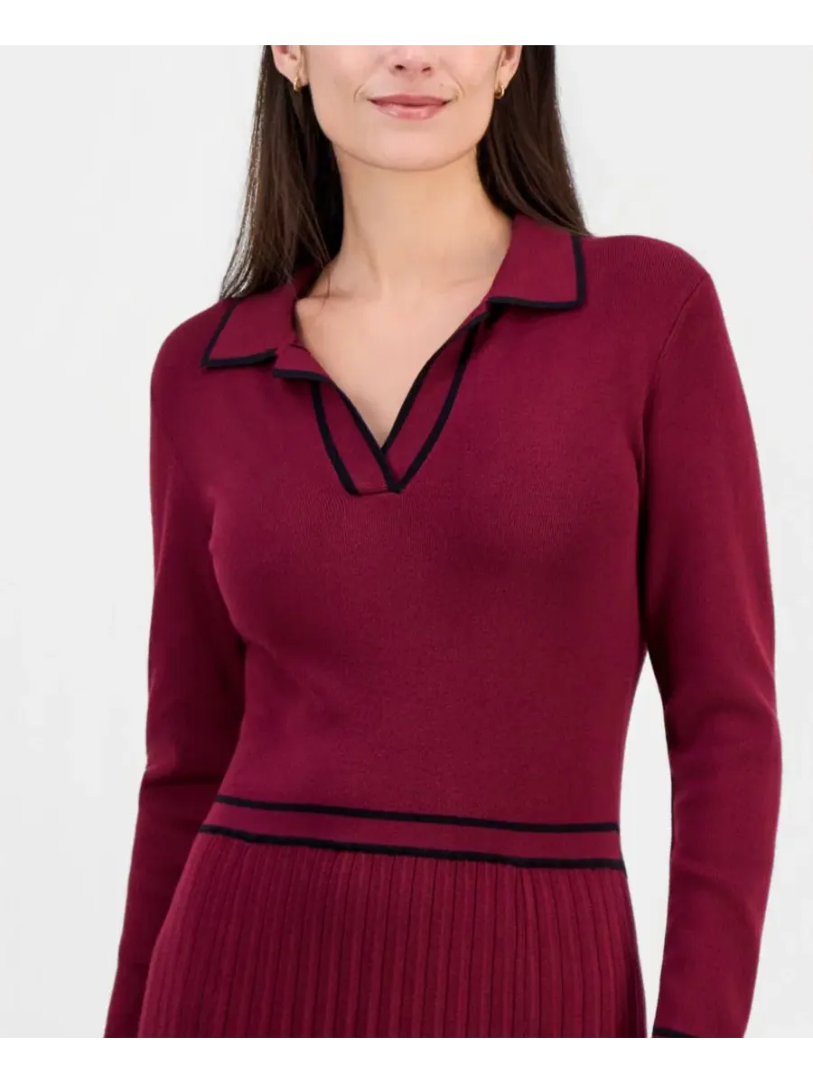 Платье-миди с поло-воротником Color-Blocked T Tahari — изображение 4 из 5