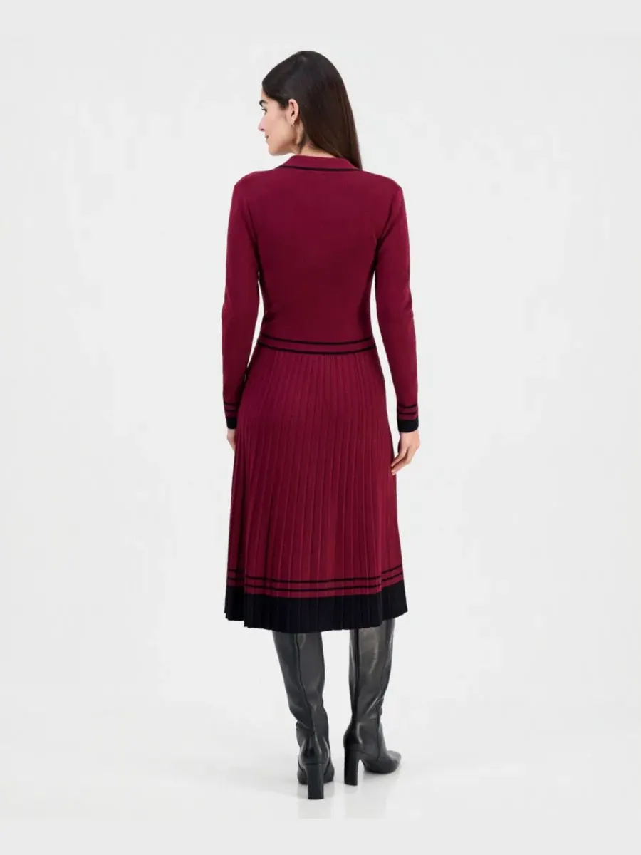 Платье-миди с поло-воротником Color-Blocked T Tahari — изображение 5 из 5