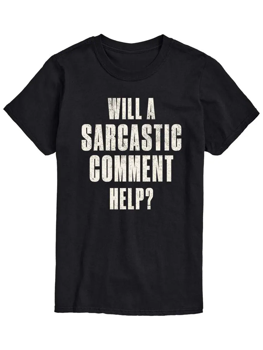 Футболка с принтом Sarcastic Comment Help AIRWAVES — изображение 1 из 3, черный