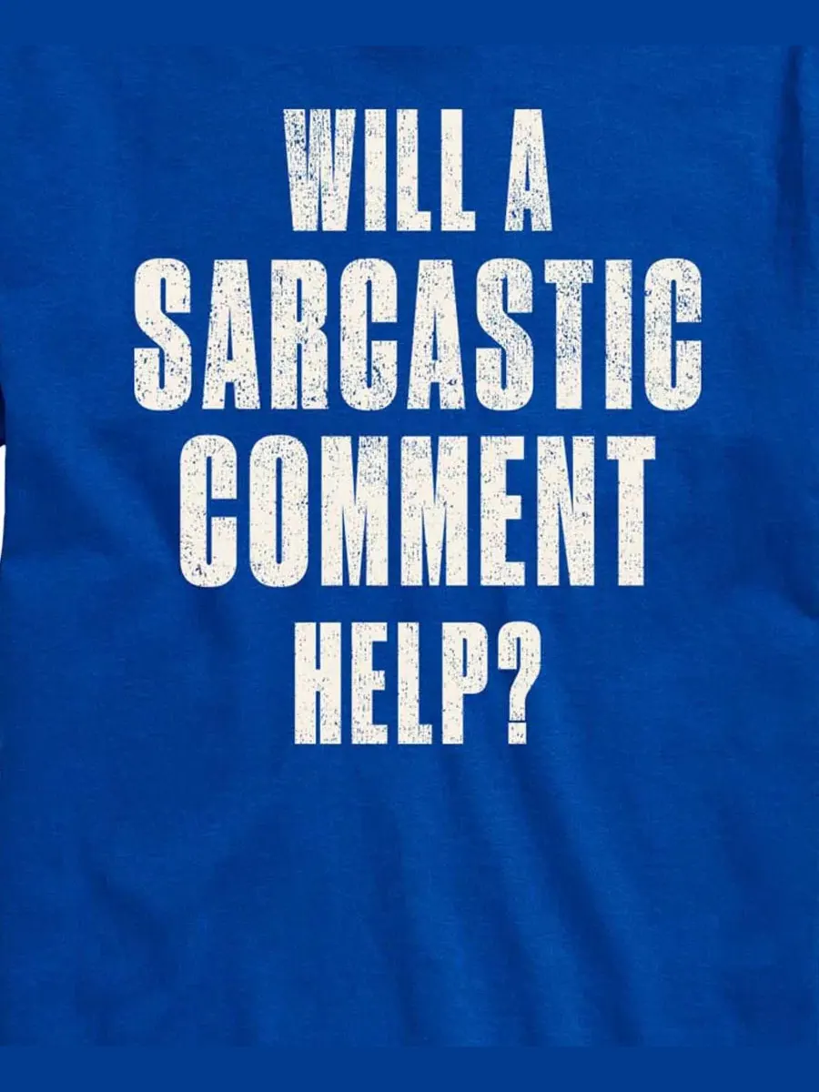 Футболка с принтом Sarcastic Comment Help AIRWAVES — изображение 3 из 3, синий