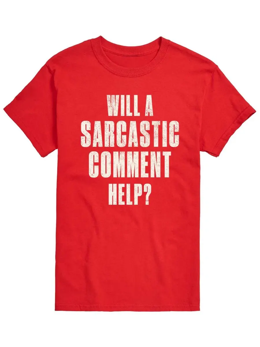 Мужская футболка с принтом и коротким рукавом Sarcastic Comment Help AIRWAVES — изображение 1 из 3, красный