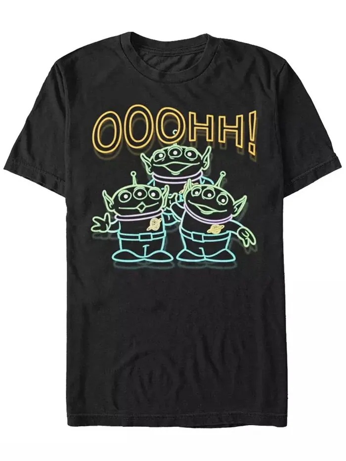 Мужская футболка с коротким рукавом Disney Pixar Toy Story Neon Aliens Ooohh Fifth Sun — изображение 1 из 1, черный