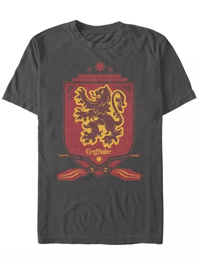 Мужская футболка с коротким рукавом Gryffindor Shield Crew Fifth Sun — изображение 1 из 1, темно-серый