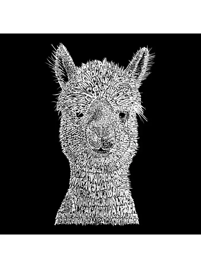 Мужская футболка Word Art - Альпака LA Pop Art — изображение 2 из 2, серый