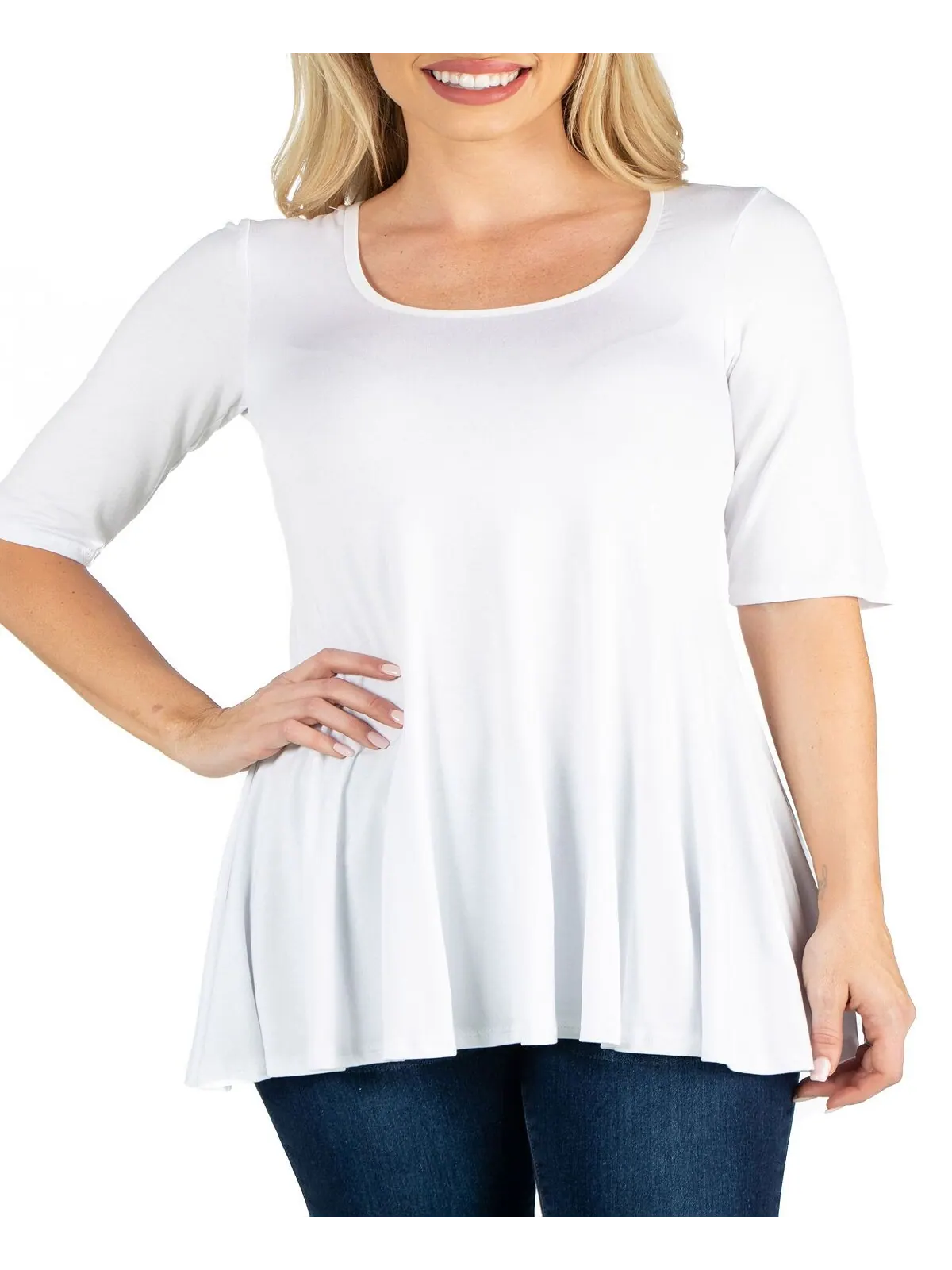 Женский топ-туника с рукавами до локтя 24seven Comfort Apparel