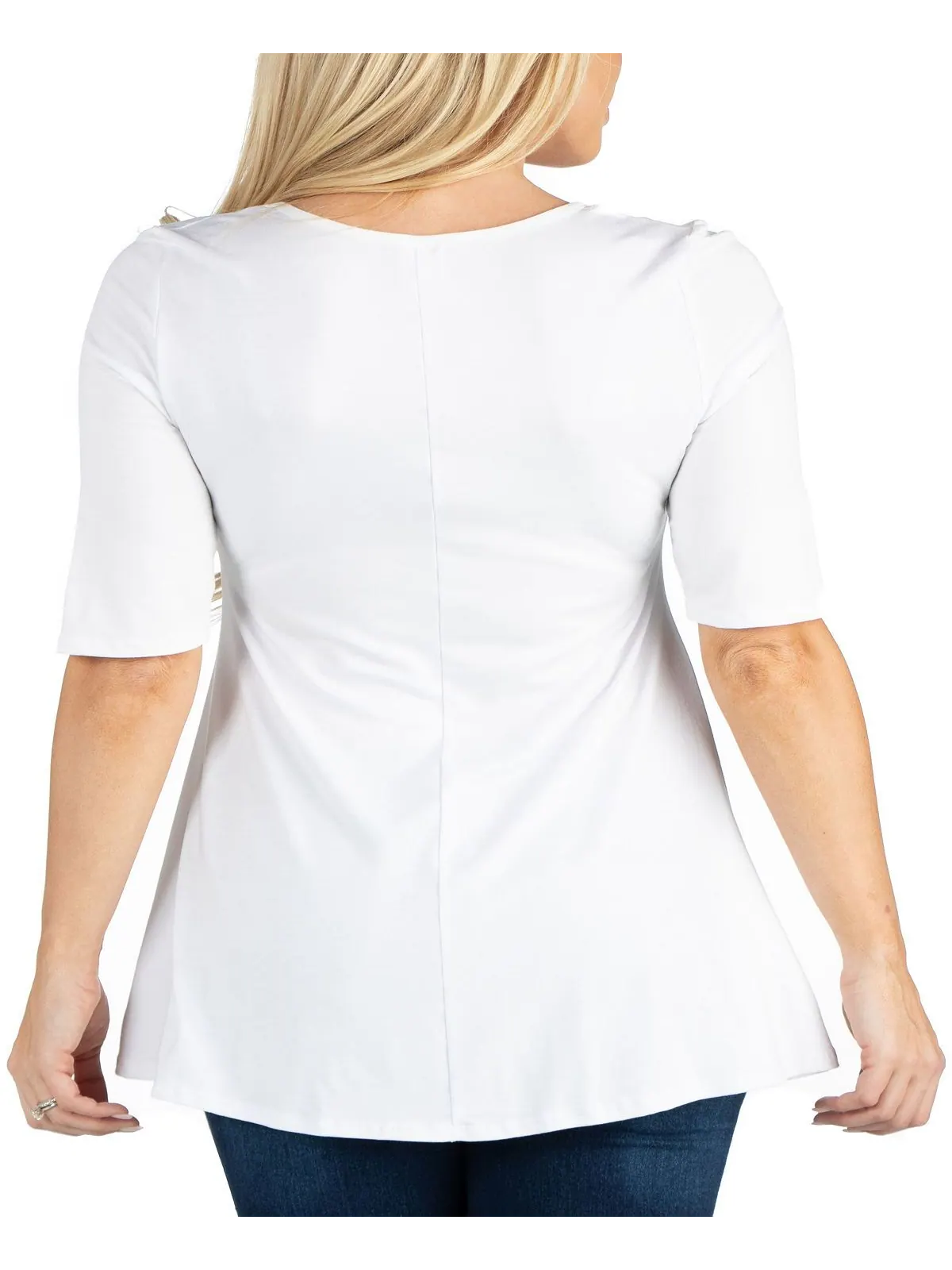 Женский топ-туника с рукавами до локтя 24seven Comfort Apparel — изображение 2 из 3, белый