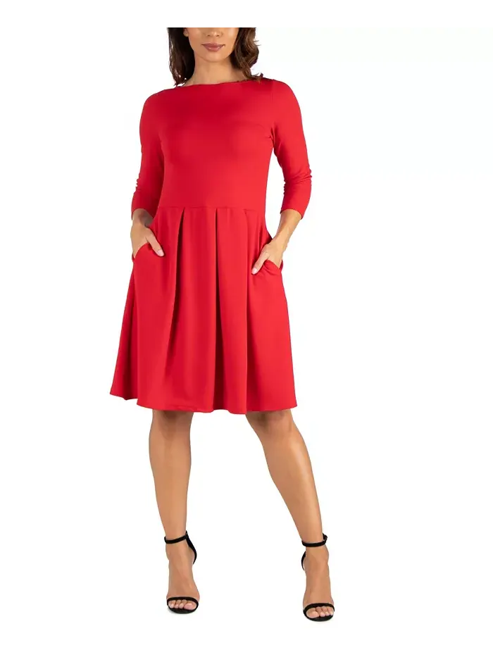 Женское платье Perfect Fit and Flare с карманами 24seven Comfort Apparel