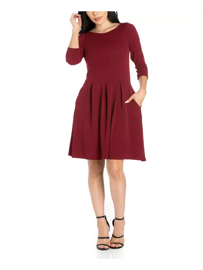 Женское платье Perfect Fit and Flare с карманами 24seven Comfort Apparel