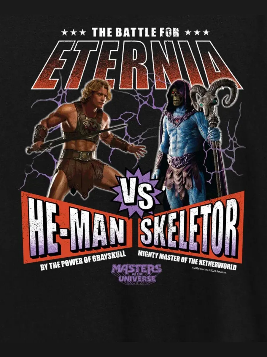 Футболка с принтом He Man Vs Skeletor Plus Size Hybrid Apparel — изображение 3 из 3, черный