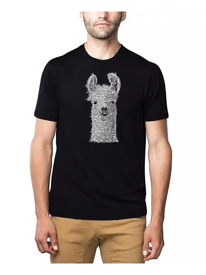 Футболка мужская премиум-класса с надписью Word Art - Llama LA Pop Art — изображение 1 из 2, черный