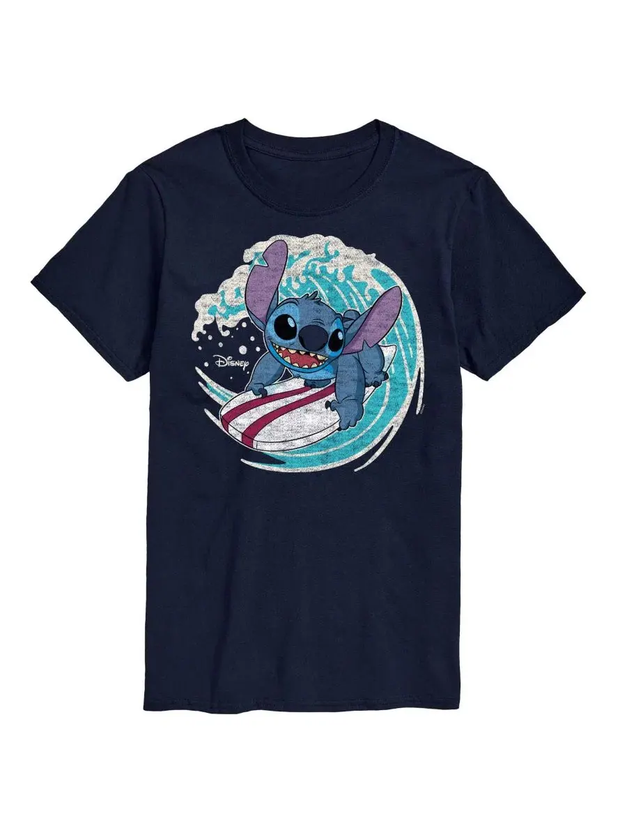 Футболка с принтом Lilo and Stitch Surf AIRWAVES — изображение 1 из 3, темно-синий