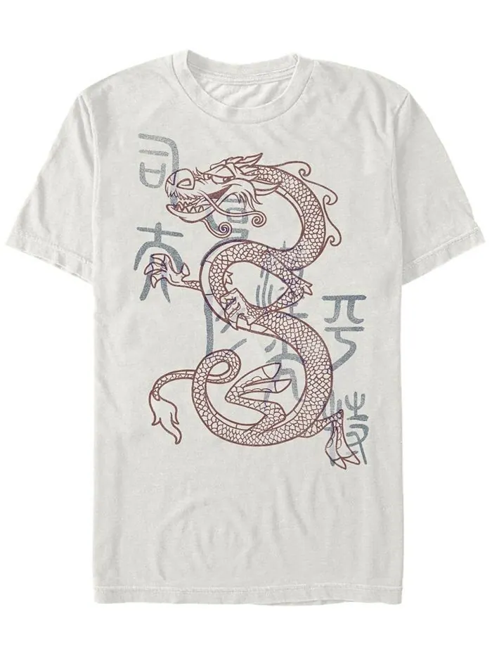 Мужская футболка Line Mushu Dragon с короткими рукавами и круглым вырезом Fifth Sun — изображение 1 из 1, прозрачный