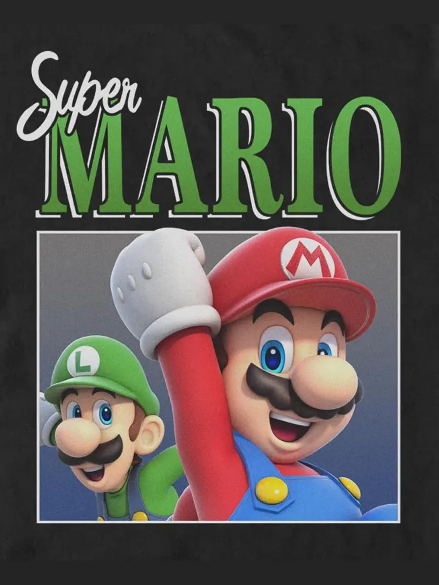 Футболка с принтом Mario Fist Up Fifth Sun — изображение 3 из 3, черный