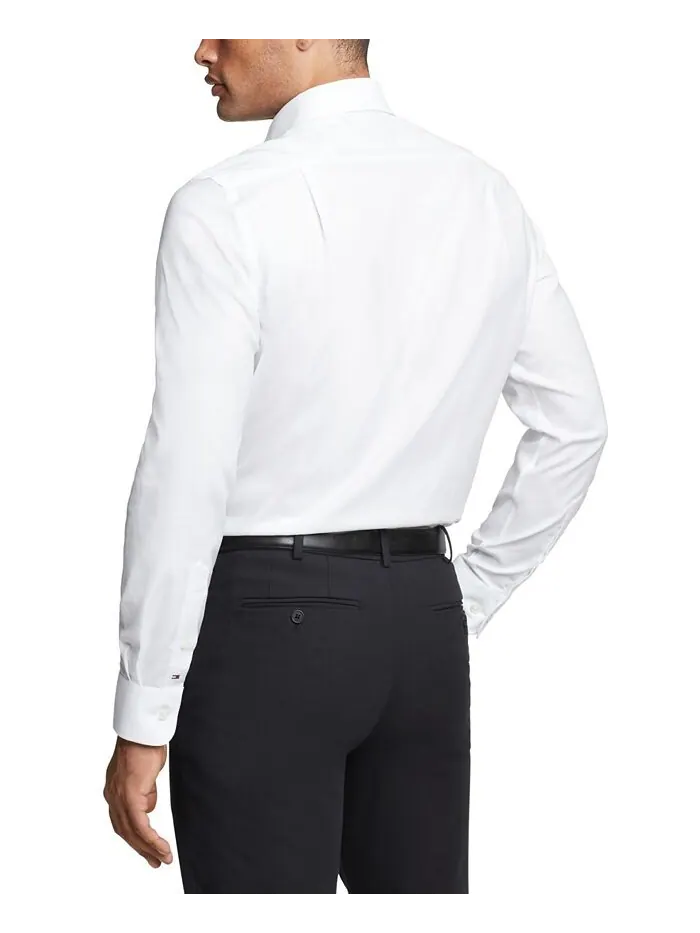 Рубашка Tommy Hilfiger Slim Fit TH Flex Essentials Wrinkle Resistant Stretch — изображение 2 из 3, белый