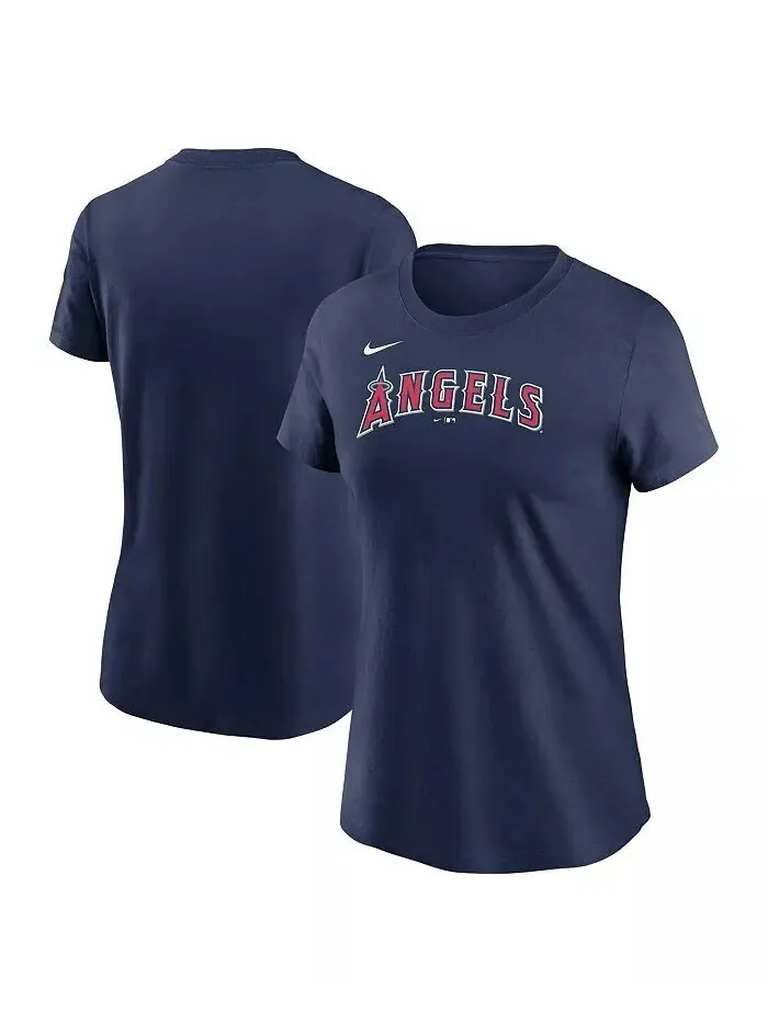 Женская темно-синяя футболка с надписью Los Angeles Angels Nike — изображение 1 из 3, темно-синий