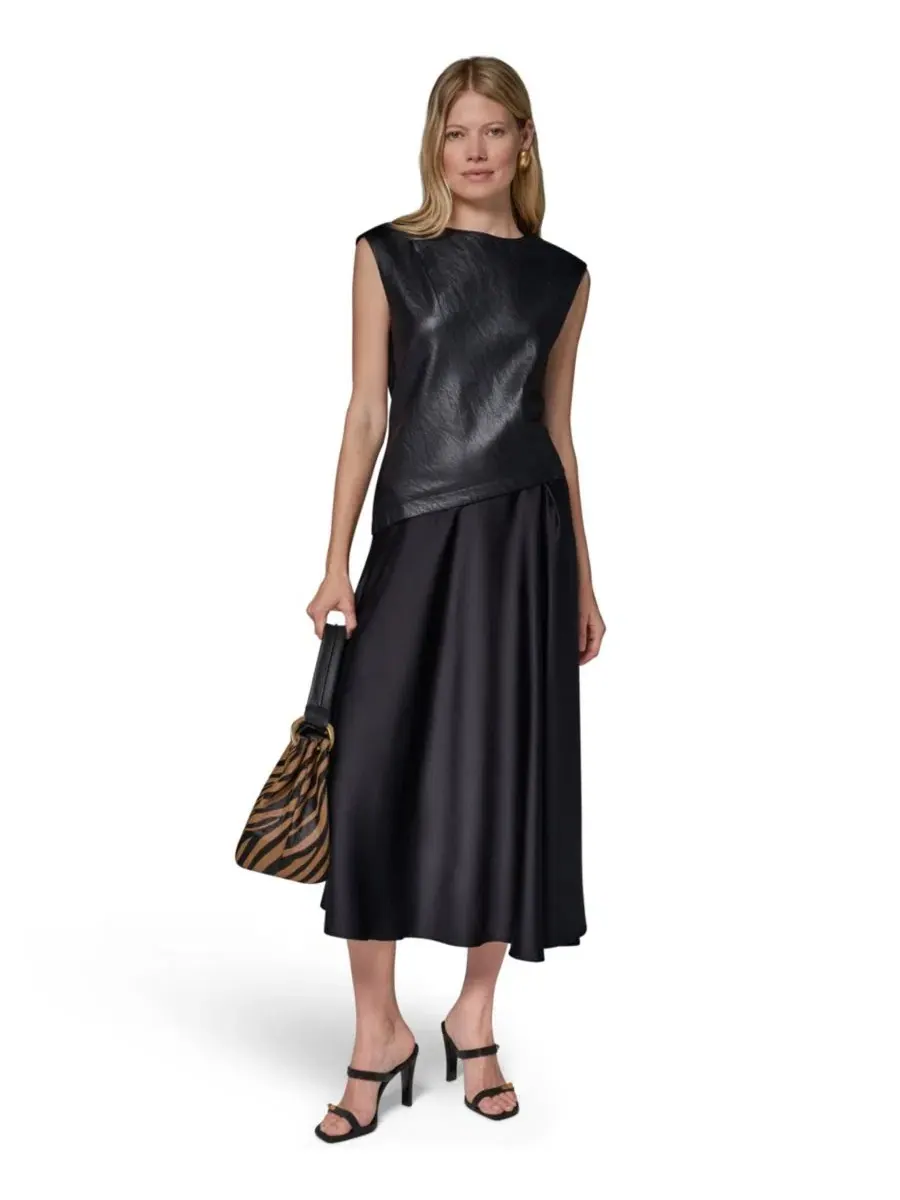 Платье без рукавов с лодочкой Donna Karan New York — изображение 2 из 9, черный