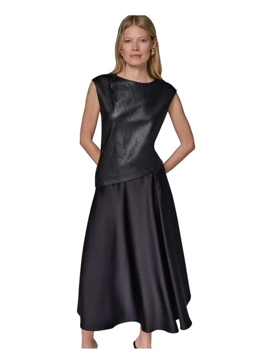 Платье без рукавов с лодочкой Donna Karan New York — изображение 4 из 9, черный