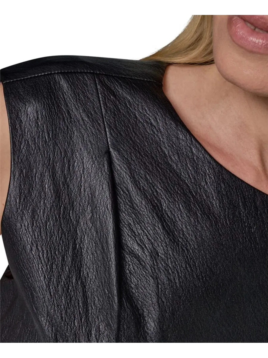 Платье без рукавов с лодочкой Donna Karan New York — изображение 6 из 9, черный