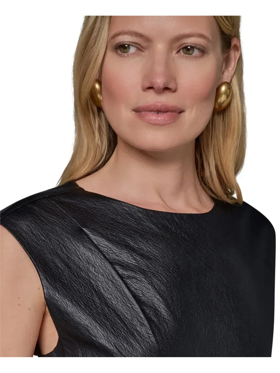 Платье без рукавов с лодочкой Donna Karan New York — изображение 7 из 9, черный